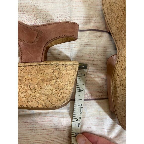 Born Women's Alaina Brown Leather WedgeSandals Platforms - 9 - Picture 12 of 12